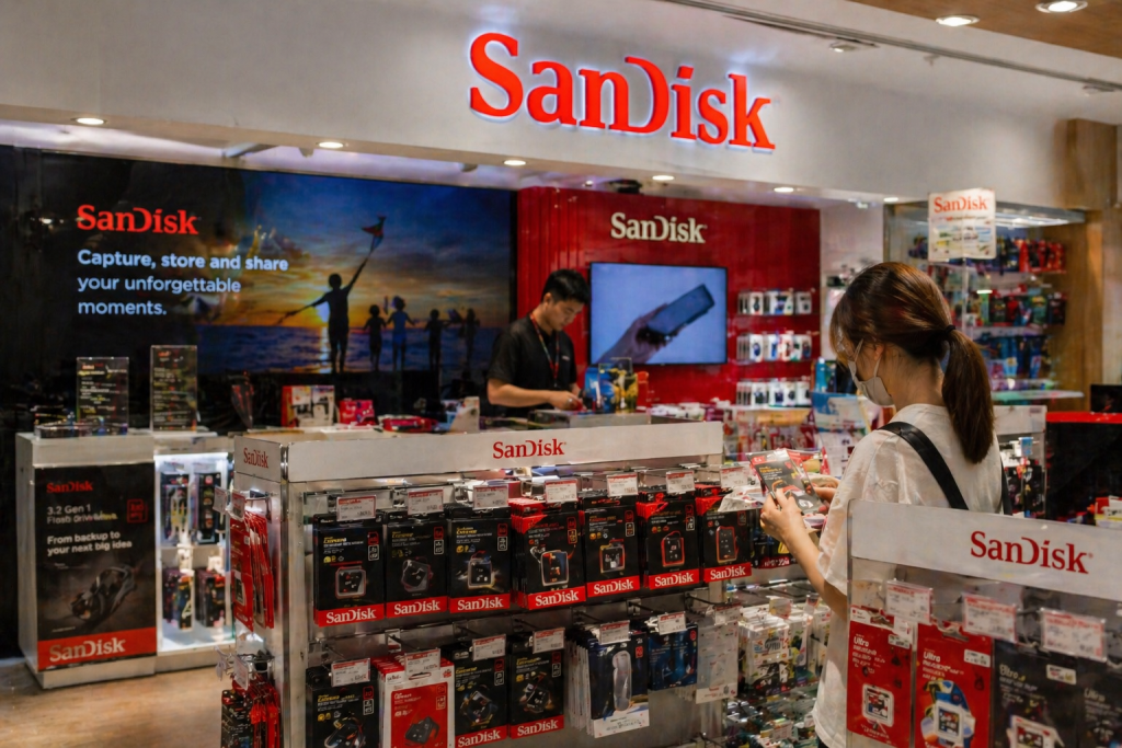 Sandisk stock flashes a double-top pattern: is a crash coming?